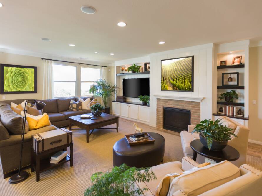 Beautiful Open Concept Interior Living Room of House