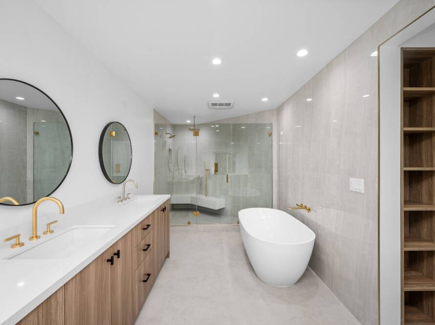 Contemporary bathroom in a remodeled Los Angeles residence