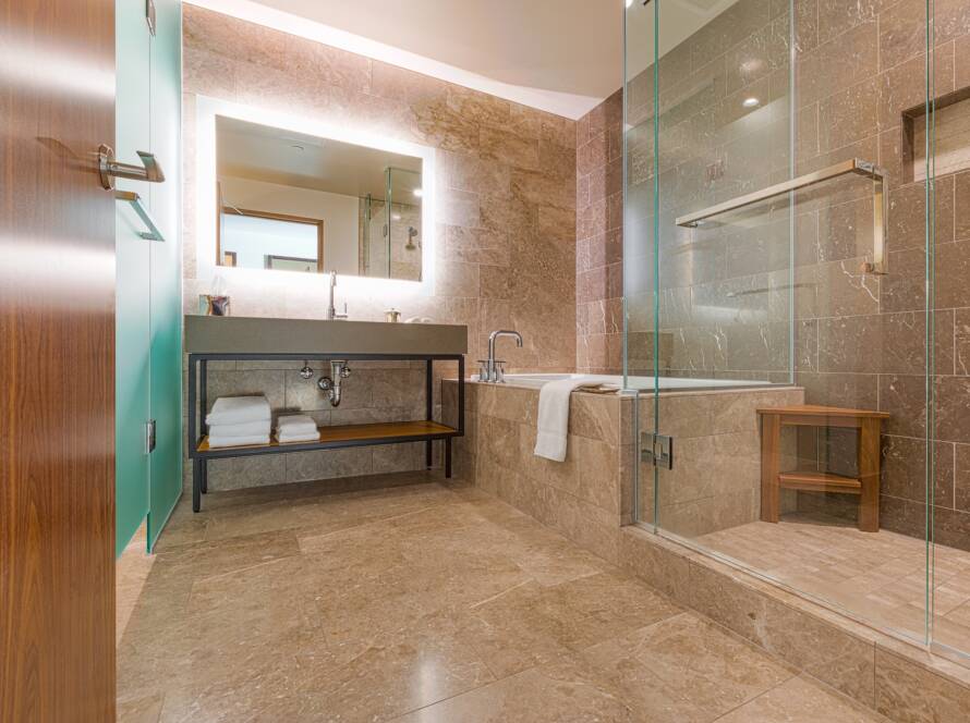 Modern Marble Tiled Bathroom